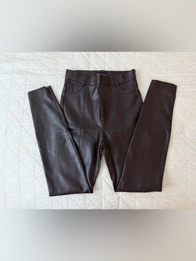 Zara brown leather pants